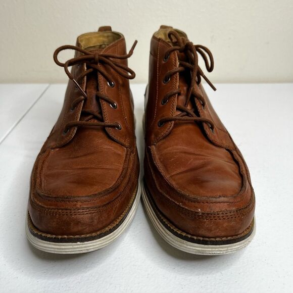Cole Haan Lunargrand Brown Leather Chukka Ankle Boots Moc Toe Lace Up Men 10 main image 7